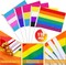 110 Pack Small Pride Flag Rainbow Mini Flags with Sticks Set, Nonbinary Gender Bisexual Pansexual Transgender Gay Rainbow Hand Flags for Nonbinary LGBTQ Pride Month Party Parade Decorations